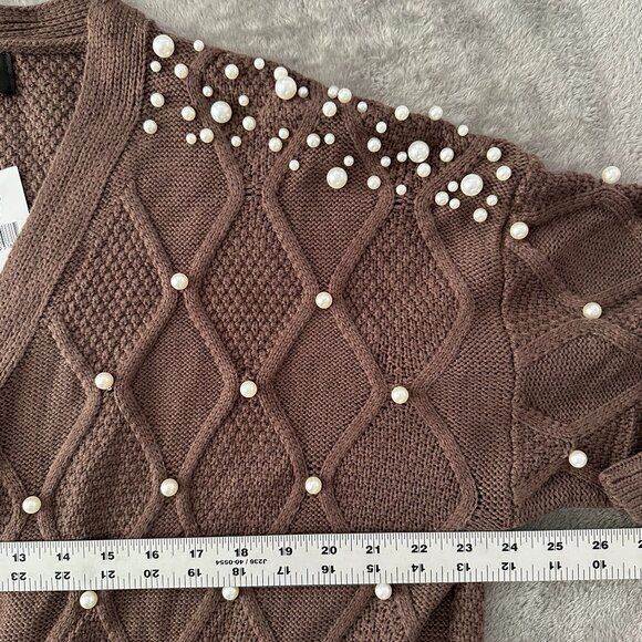 NWT Vici Pearl Brown Wrap Sweater Women's LARGE - Picture 6 of 7